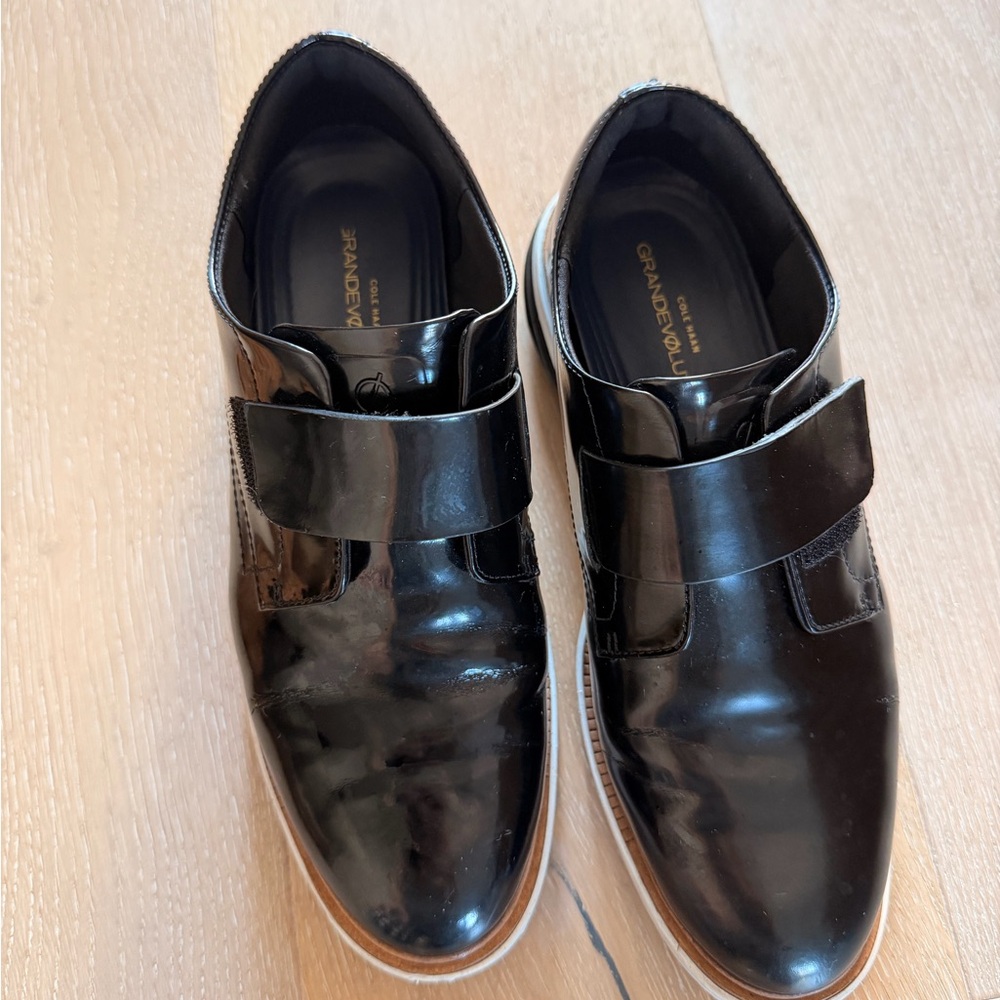 Cole Haan Women’s GrandEvølution Modern Monk Black Leather Loafers